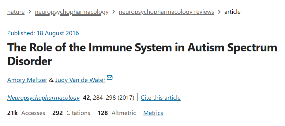 免疫异常对自闭症的影响