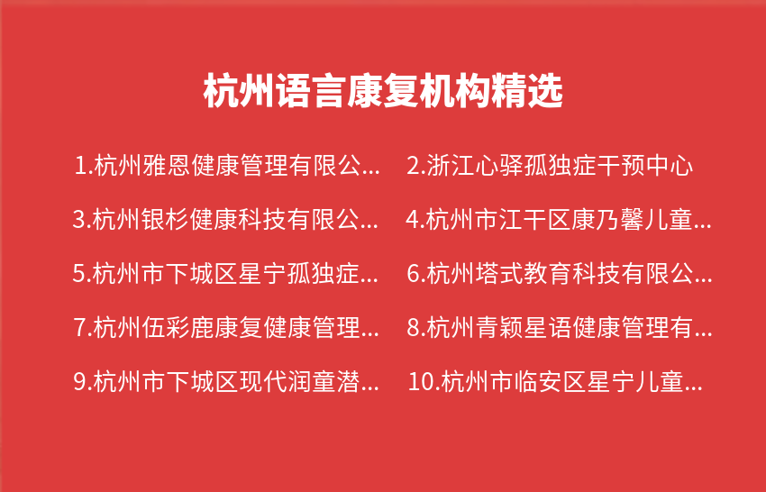 杭州语言康复机构2023年08月21日-2023年08月27日精选
