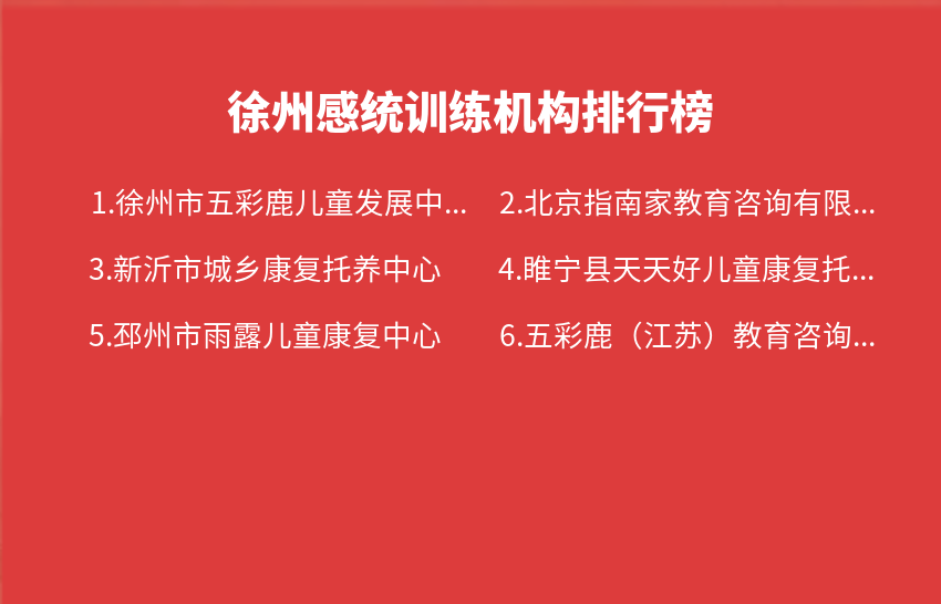 徐州感统训练机构2023年09月04日-2023年09月10日排行榜