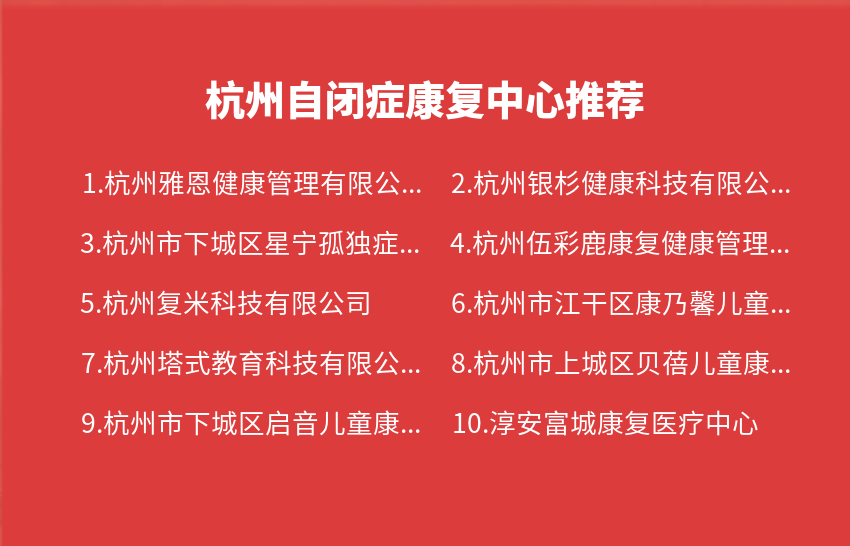 杭州自闭症康复中心2023年09月04日-2023年09月10日推荐