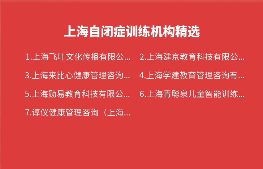 上海自闭症训练机构2023年10月30日-2023年11月05日精选