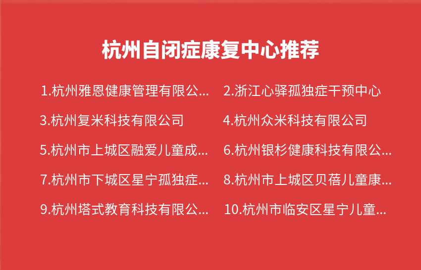 杭州自闭症康复中心2023年10月推荐