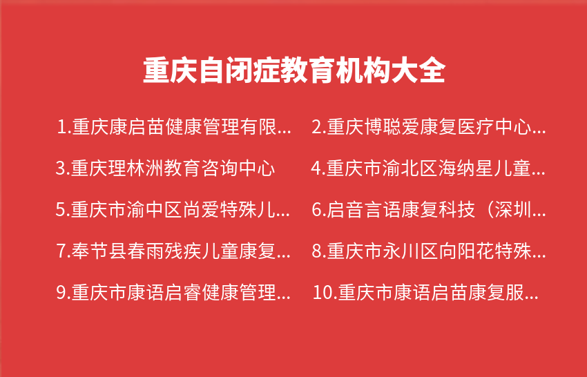 重庆自闭症教育机构2023年12月25日-2023年12月31日大全