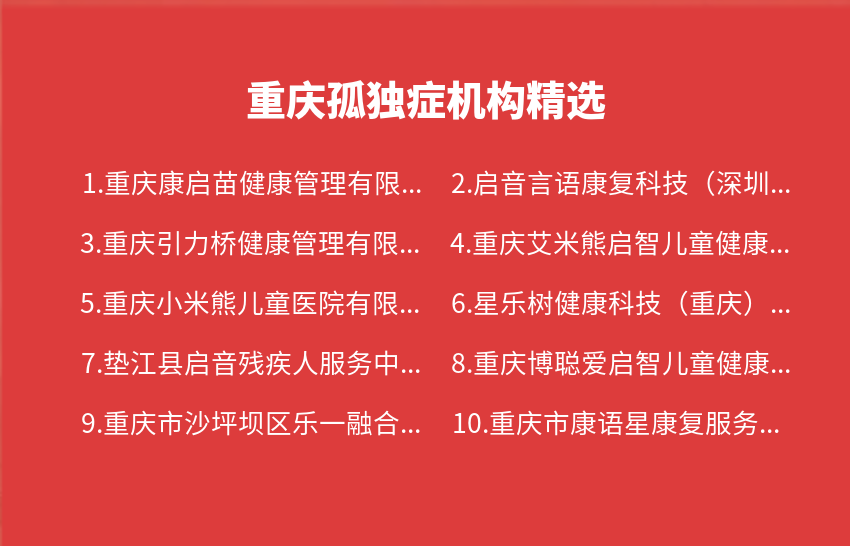 重庆孤独症机构2023年12月精选