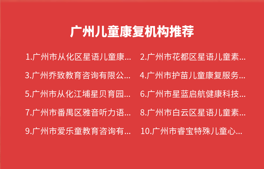 广州儿童康复机构2024年01月-2024年03月推荐