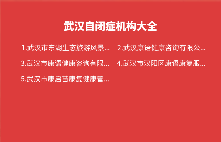 武汉自闭症机构2024年04月22日-2024年04月28日大全