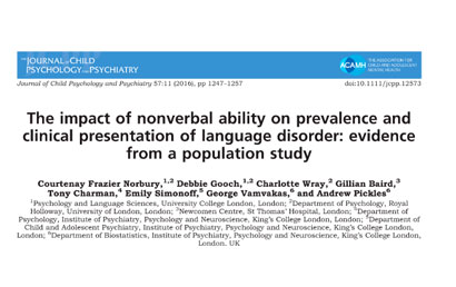 非言语能力对语言障碍发病率和临床表现的影响