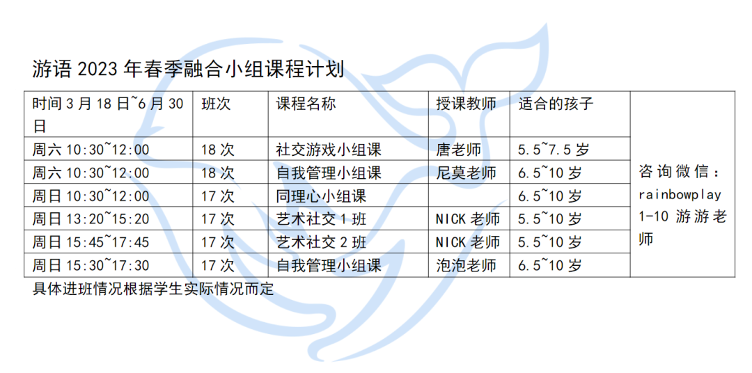 游语2023年春节融合小组课程计划