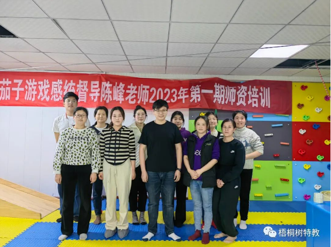 广东茄子游戏陈峰老师，在邳州开展7天的感统培训圆满成功！