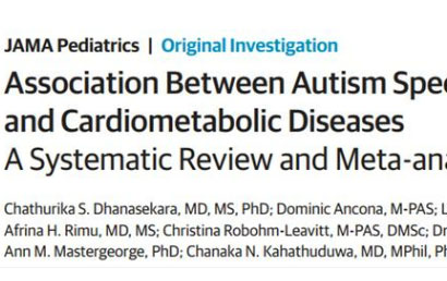 Chathurika Samudani Dhanasekara最新研究成果：自闭症儿童患糖尿病和高血压的风险分别增加184.2%和153.7%